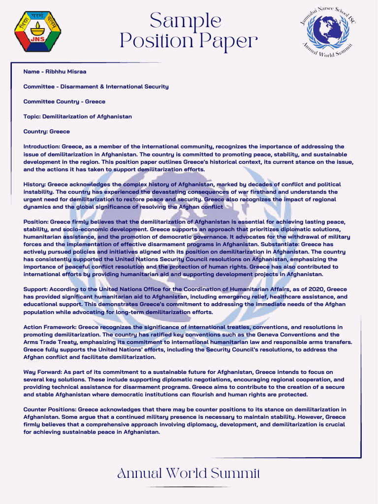 Annual World Summit Position Paper - 20250727 - 224250 - 0000 | PDF ...