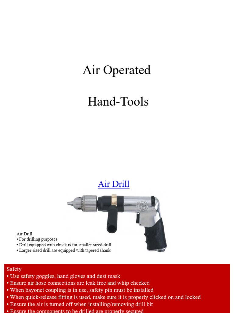 Air Operated Hand Tools | PDF | Nut (Hardware) | Drill