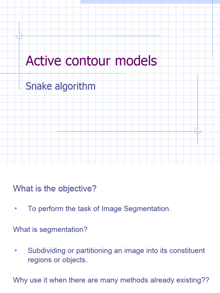 Active Contour Model Snake Algm | PDF | Elasticity (Physics) | Image ...