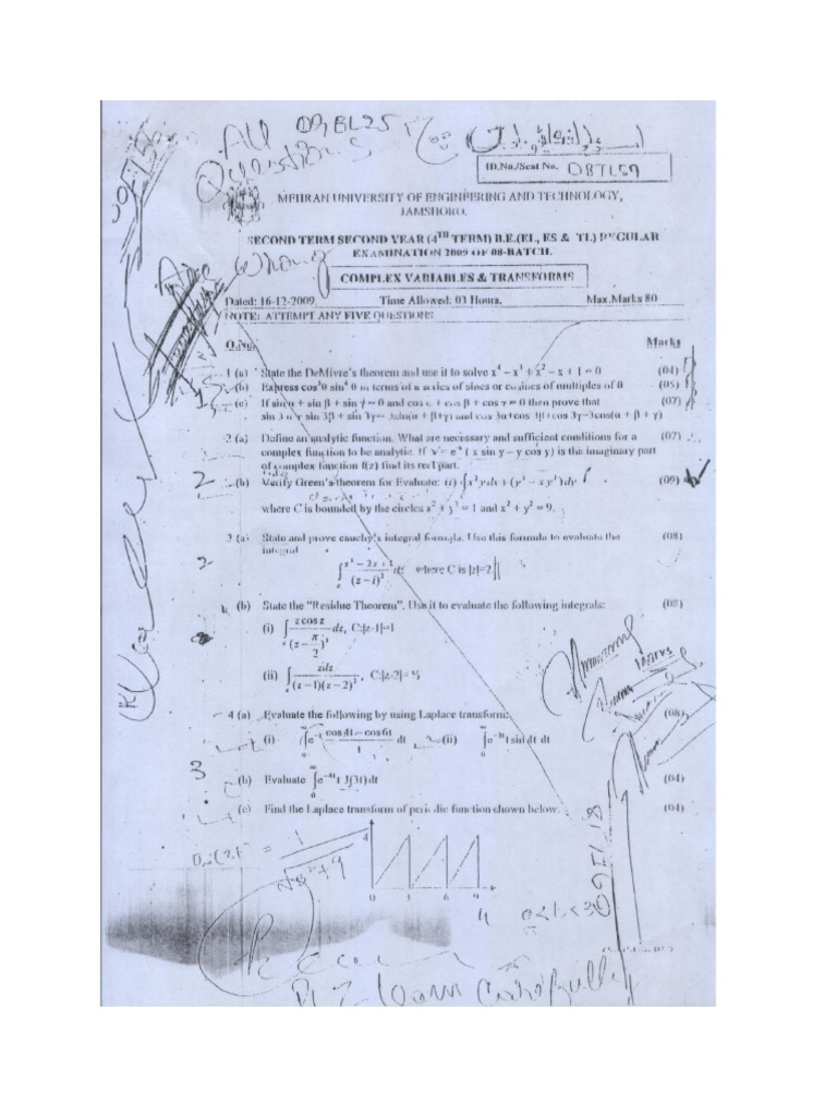 Complex Variables & Transforms | PDF
