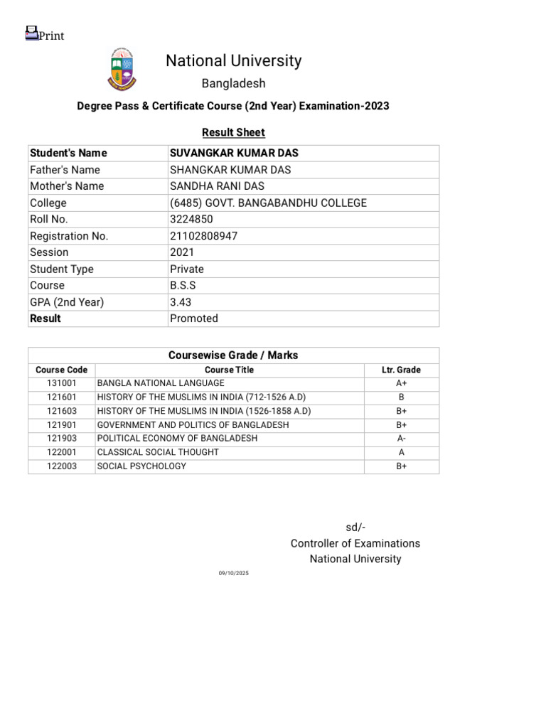 Degree 2nd Year Result | PDF
