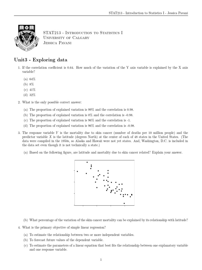 Extra Practice - Unit 3 | PDF | Errors And Residuals | Linear Regression