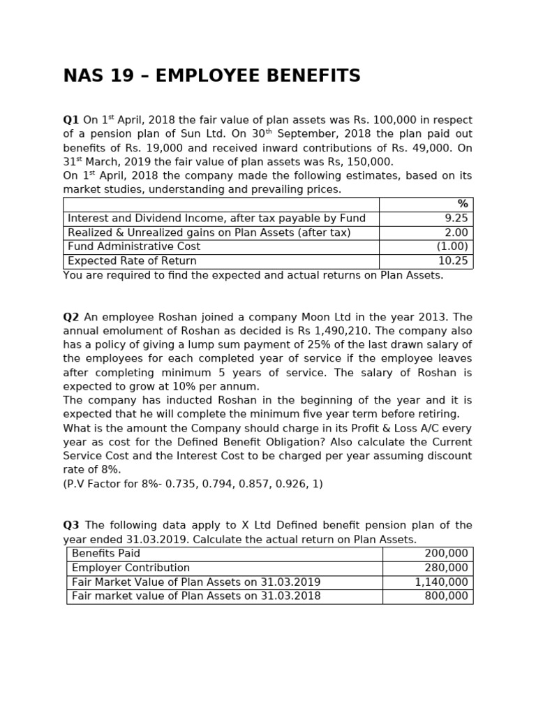 NAS 19-Employee Benefits | PDF | Pension | Defined Benefit Pension Plan