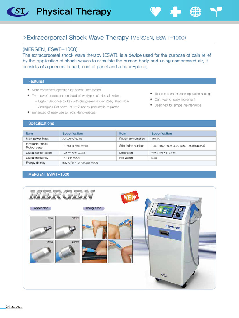 Extracorporeal Shock Wave Therapy Mergen ESWT 1000 | PDF