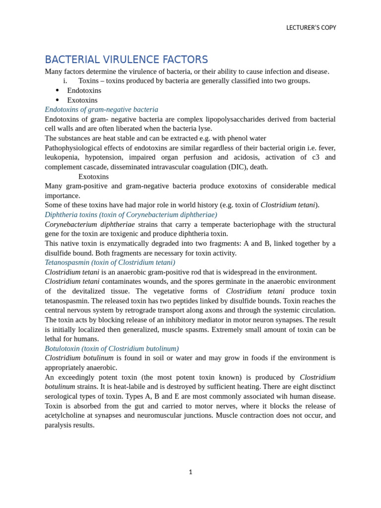 5 Bacterial Virulence Factors | PDF | Staphylococcus | Streptococcus