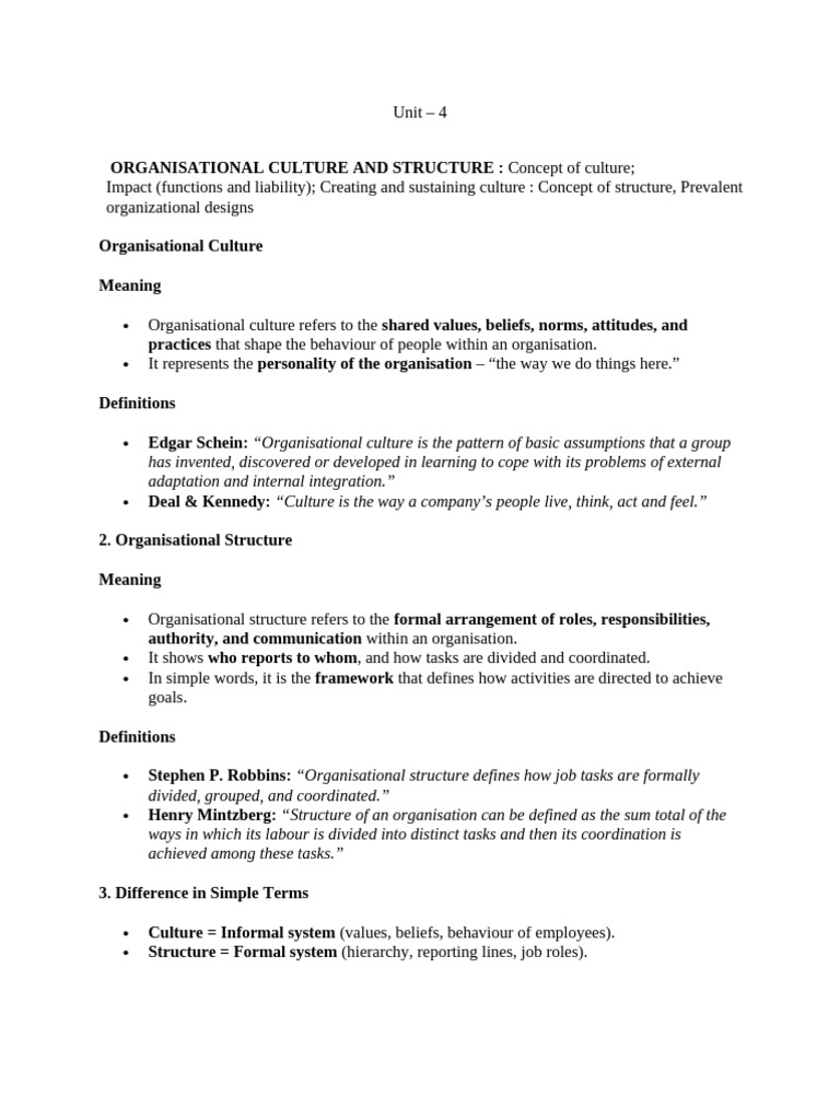 Unit - 4 Ob | PDF | Organizational Culture | Organizational Structure