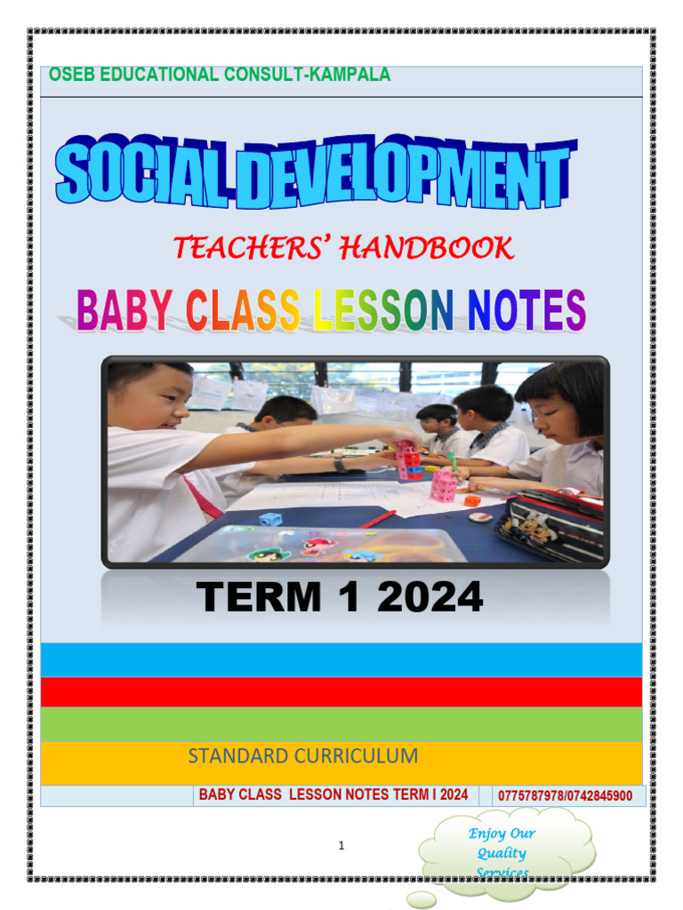 Baby Class Lesson Notes For Social Development, 2024 | PDF