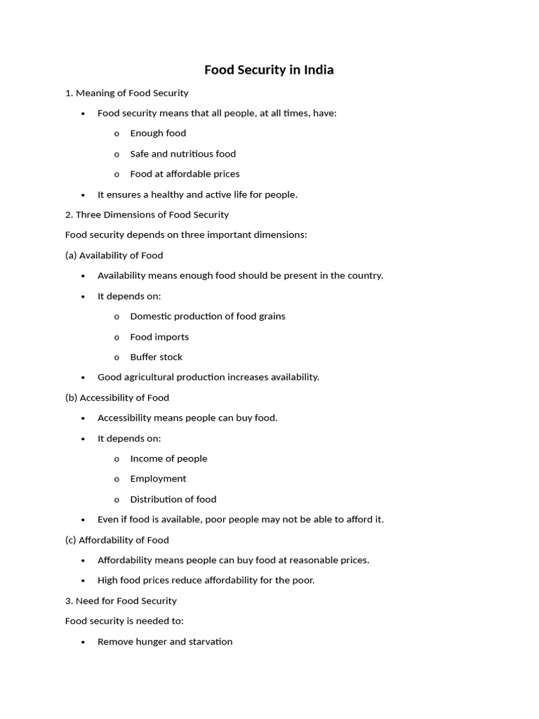 Food Security in India | PDF | Food Security | Hunger