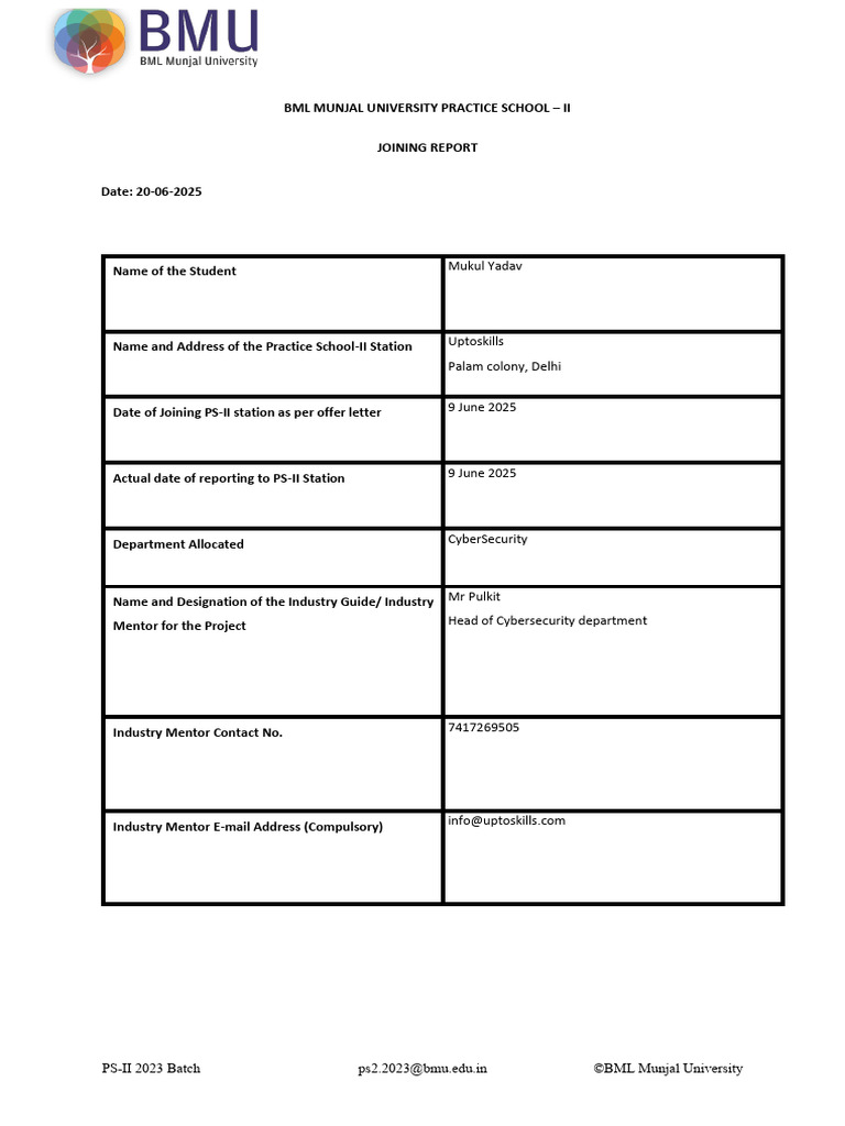 PS II Joining Report | PDF