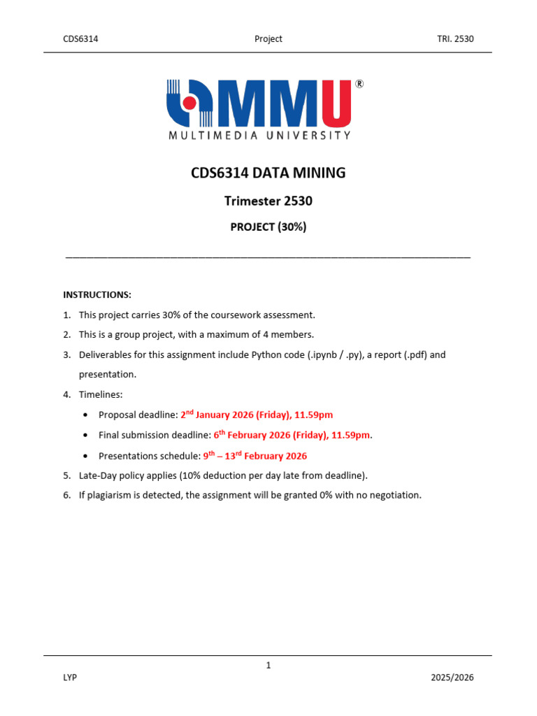 (2530) CDS6314 Project | PDF | Data | Data Mining