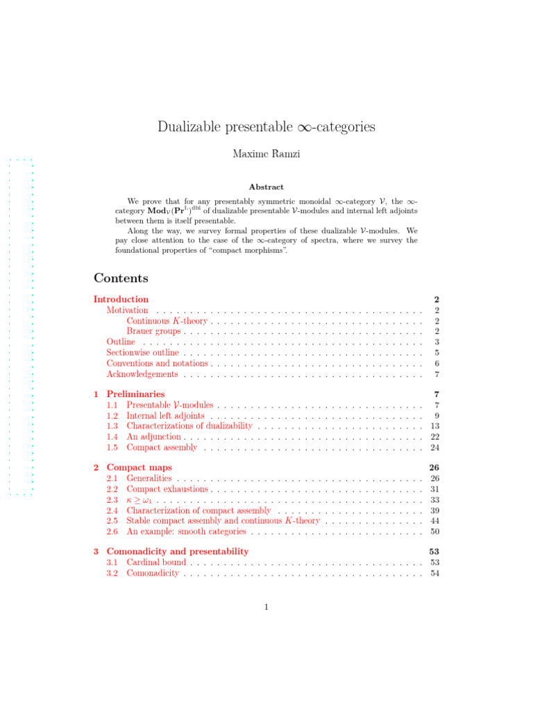 Dualizable Presentable Infinity Categories | PDF | Abstract Algebra ...