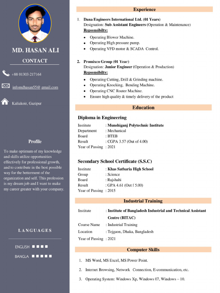 CV of MD Hasan Ali PDF | PDF