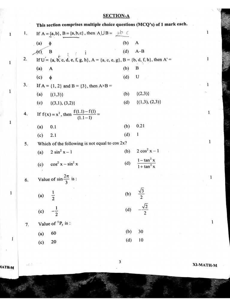 Maths Question Paper of 2023-2024 | PDF