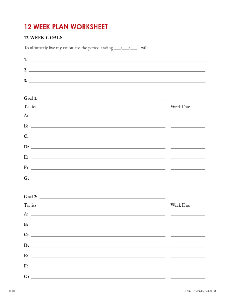 Participant Workbook 12-Week Year-Pages | PDF