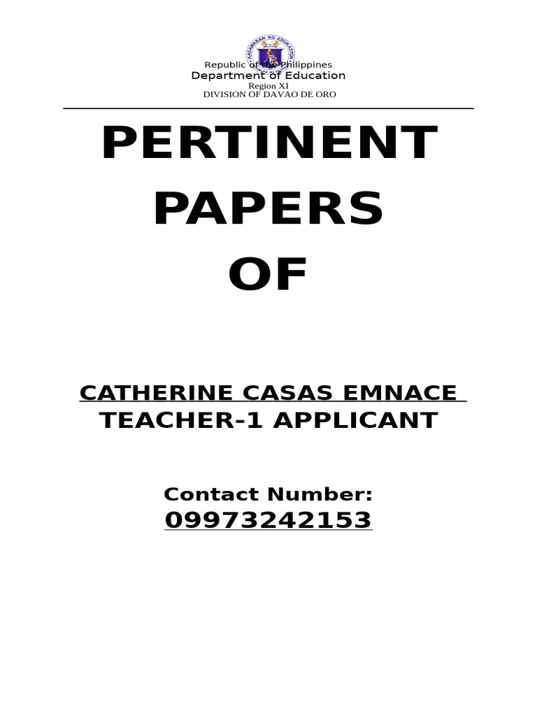 Pertinent Front Page | PDF
