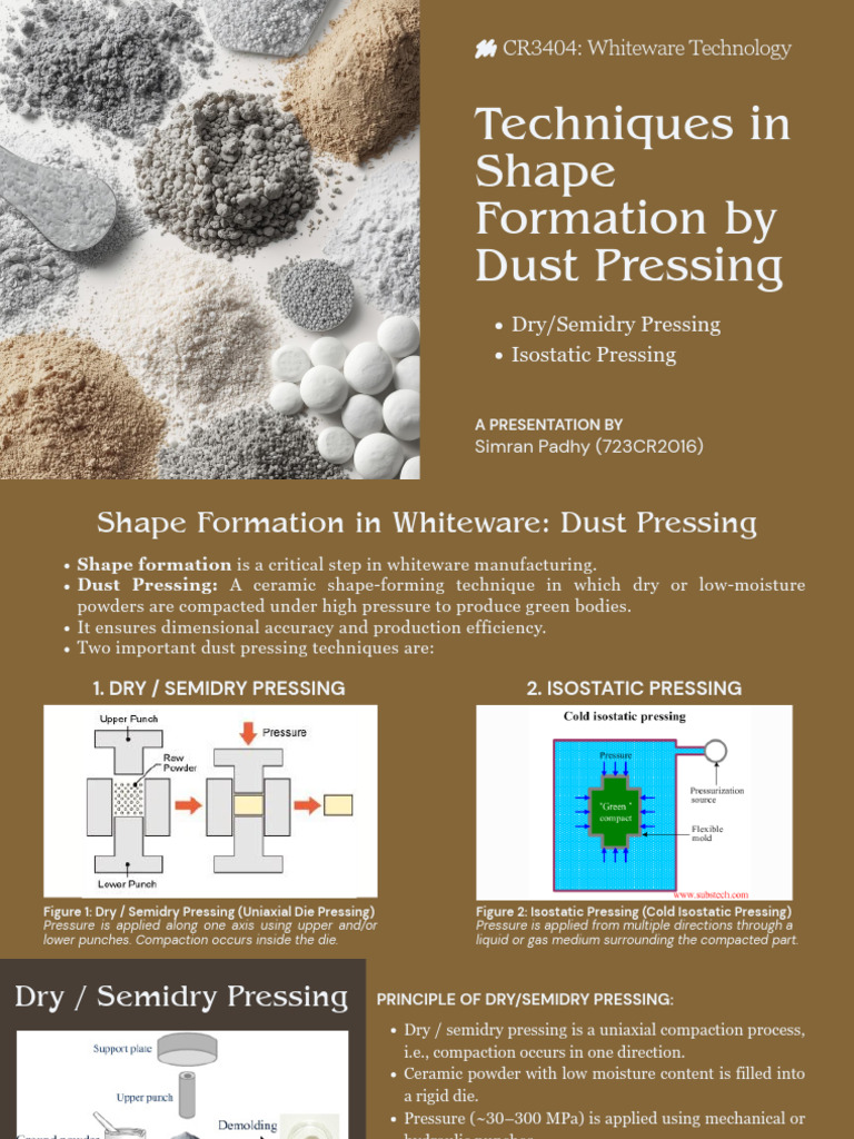 Dry Semidry Pressing + Isostatic Pressing | PDF | Mechanical ...