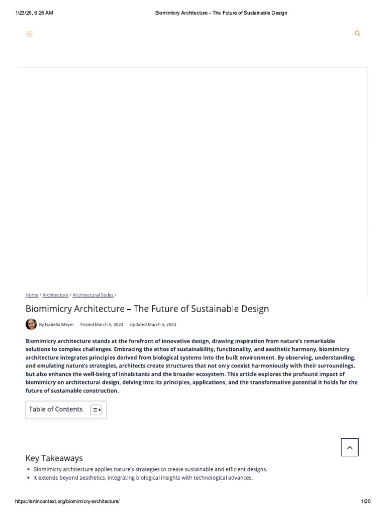Biomimicry Architecture - The Future of Sustainable Design | PDF