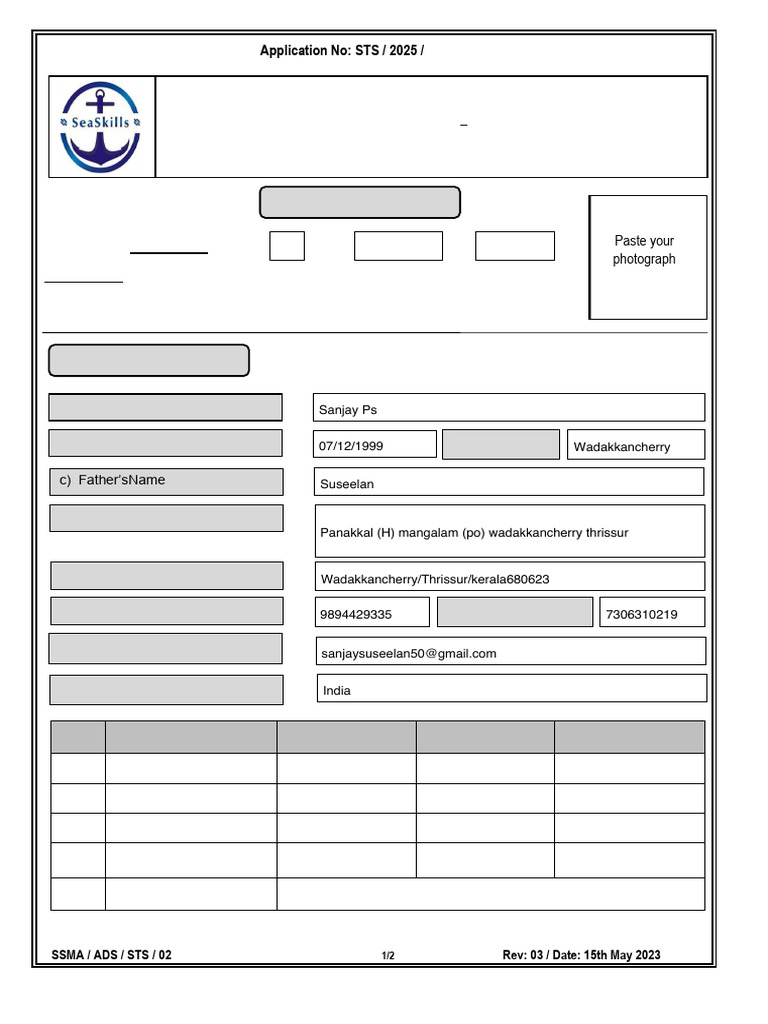 20.STS-Application Form 2025 | PDF | Authentication | Access Control