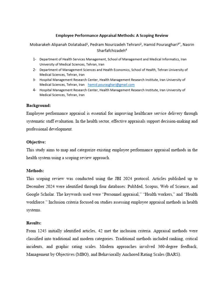 Employee Performance Appraisal | PDF | Performance Appraisal ...