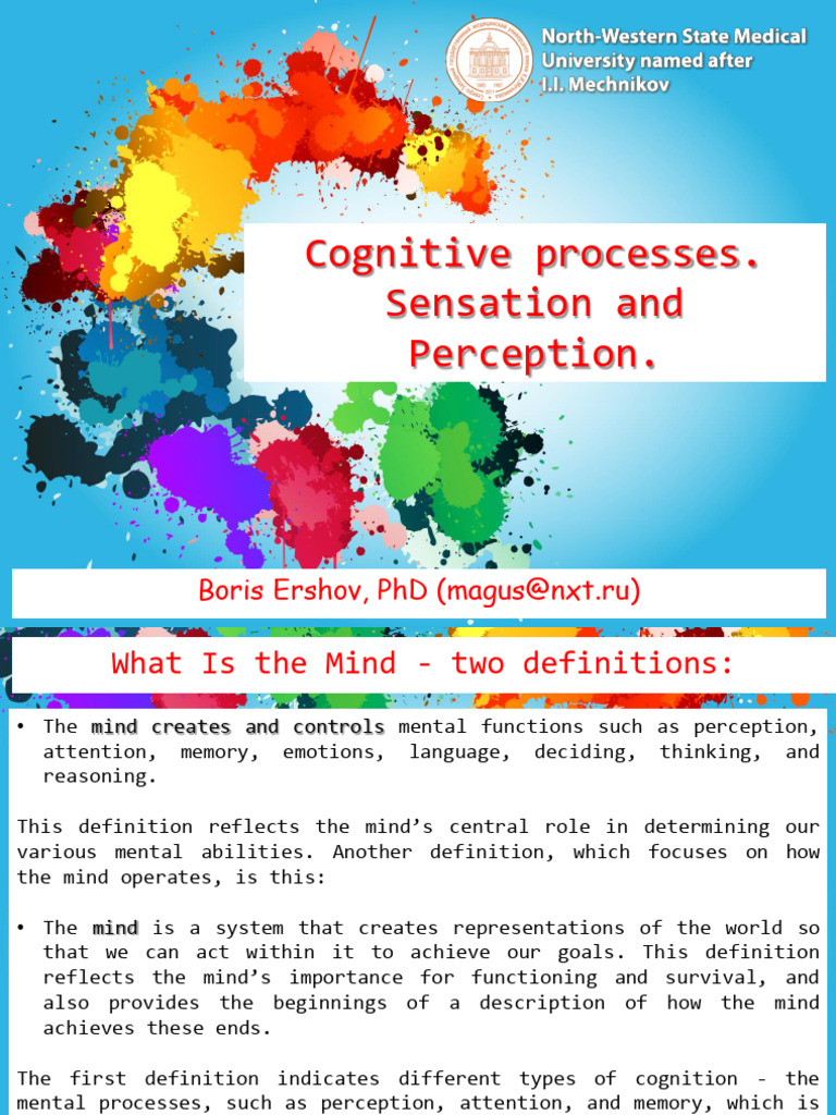 Psychology. Cognition | PDF | Perception | Senses