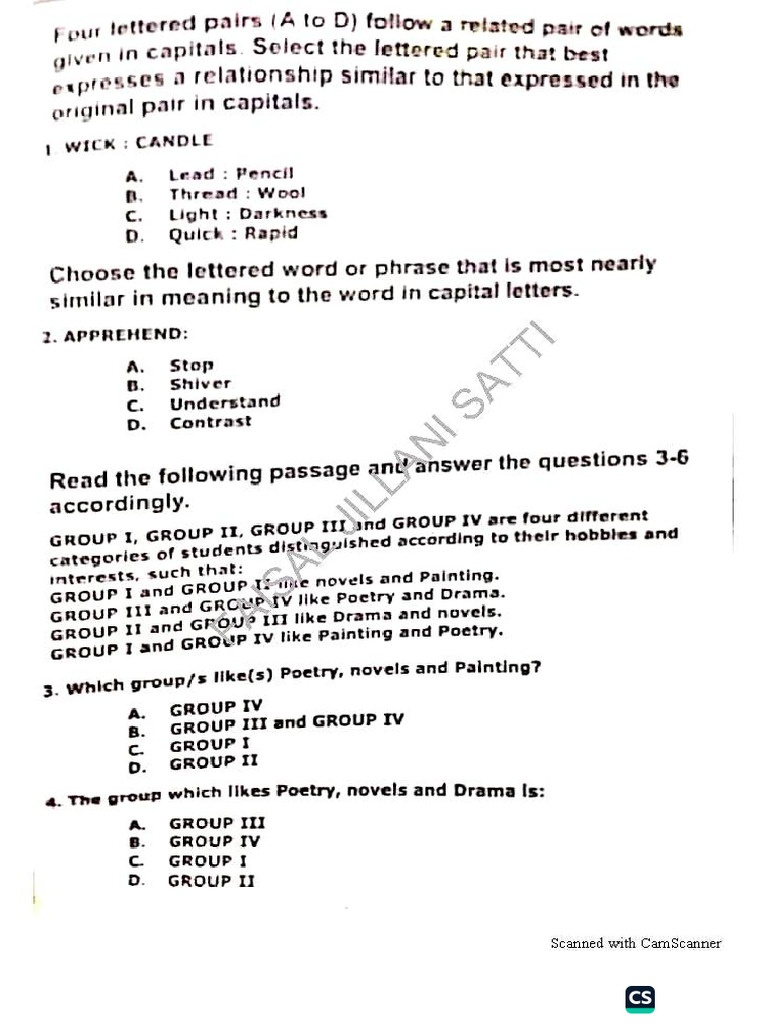 MOD Sub Inspector Past Papers | PDF