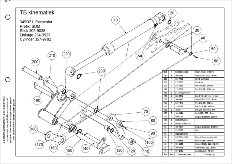 Kinematiek Exploded Views Catterpillar-TB.3 | PDF