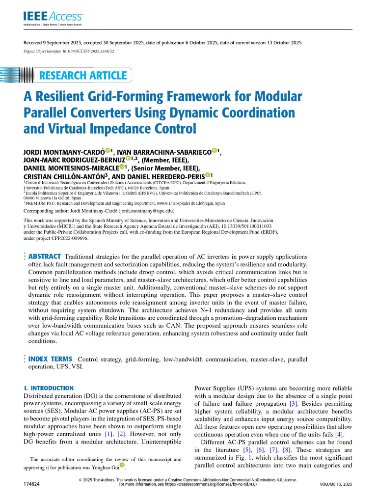 A Resilient Grid-Forming Framework For Modular Parallel Converters ...