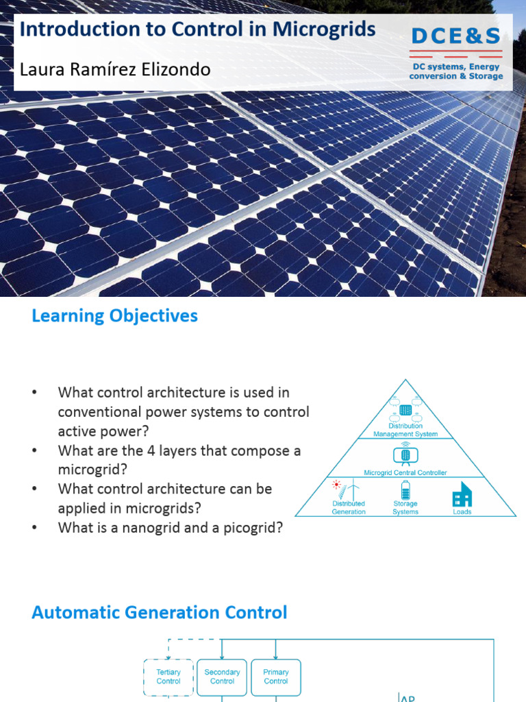 PV4x 2018 Week 4 4-1 Introduction Control Microgrids-Slides | PDF