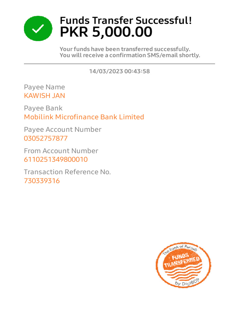 TransferMoneyReceipt 1678736644589 | PDF