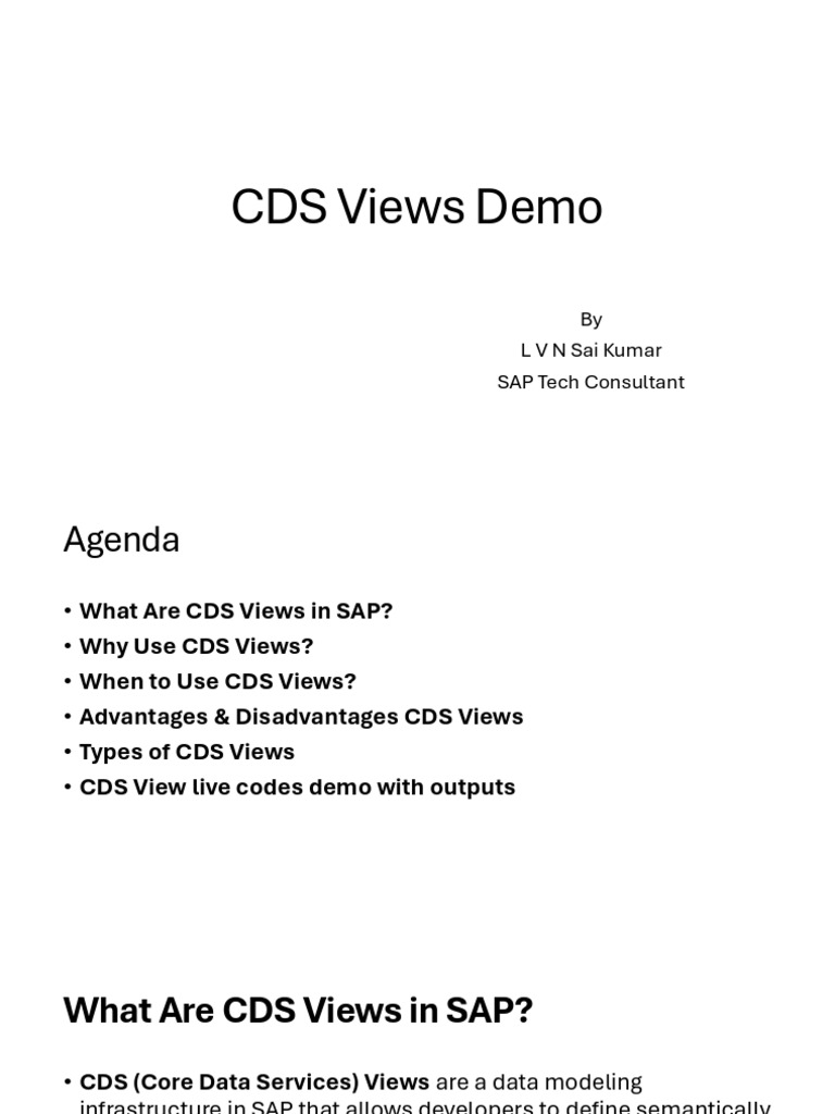 Building Efficient CDS Views in SAP S - 4HANA | PDF | Databases ...
