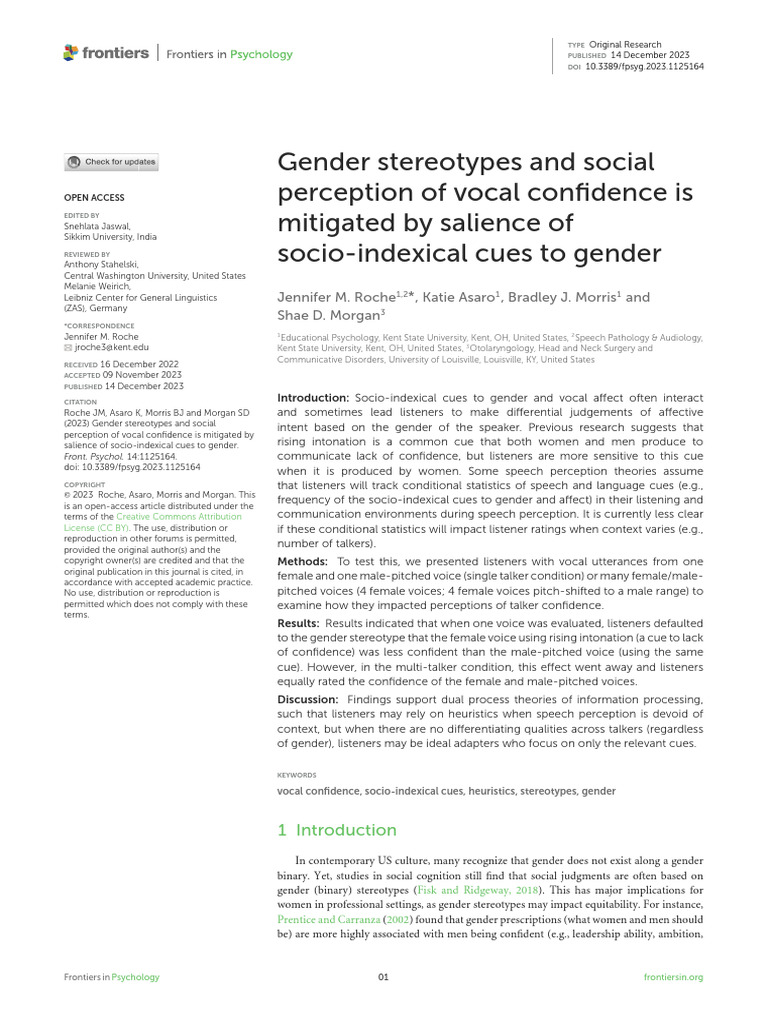 Gender Stereotypes and Social Perception | PDF | Stereotypes | Cognition