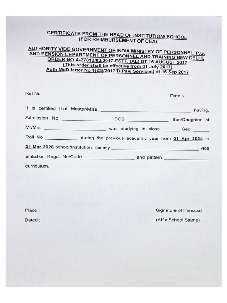 CEA Form | PDF