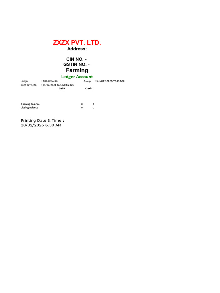 Ledger Template 2 | PDF