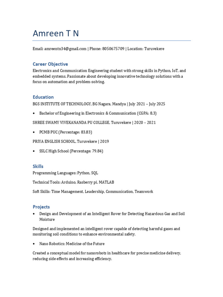 Amreen CV | PDF
