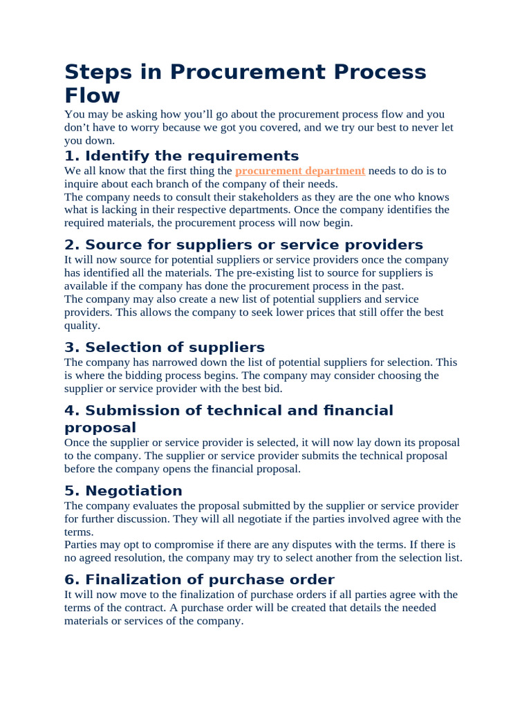 Procurement Processes | PDF | Procurement | Business