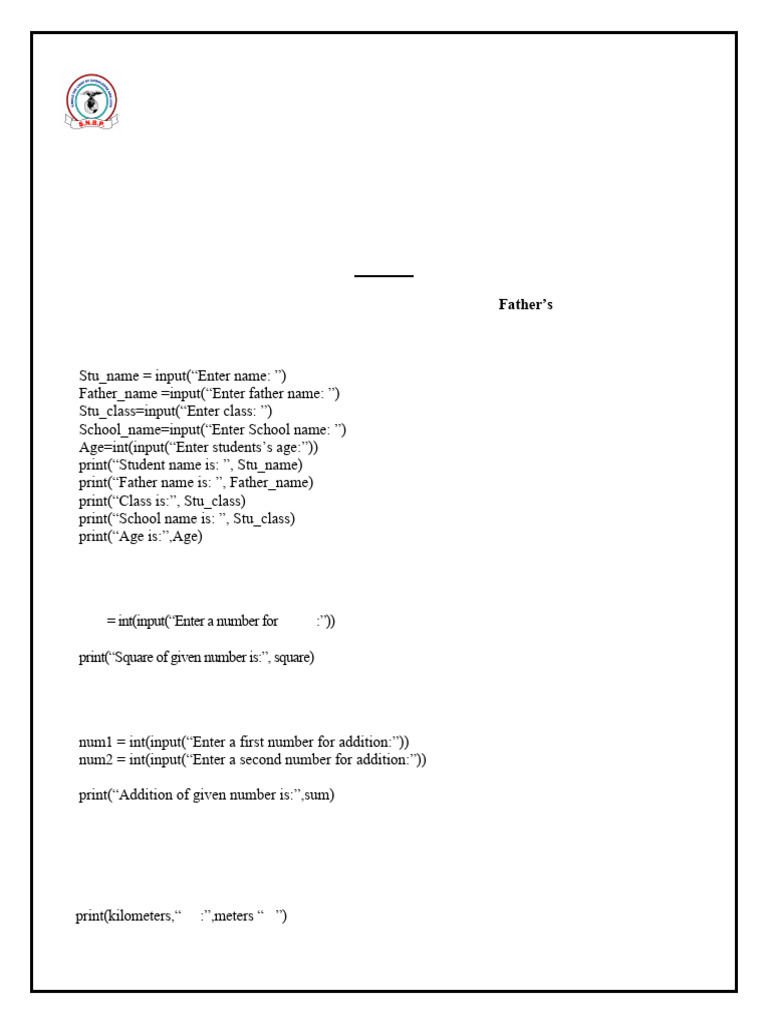 GRADE 9 PYTHON CODE (2025-26) - Term - I | PDF | Area | Length