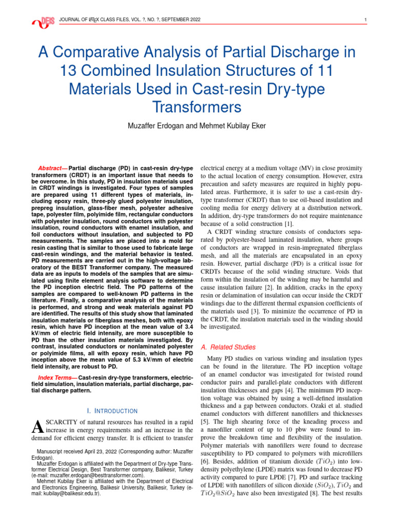 A Comparative Analysis of Partial Discharge in | PDF | Insulator ...