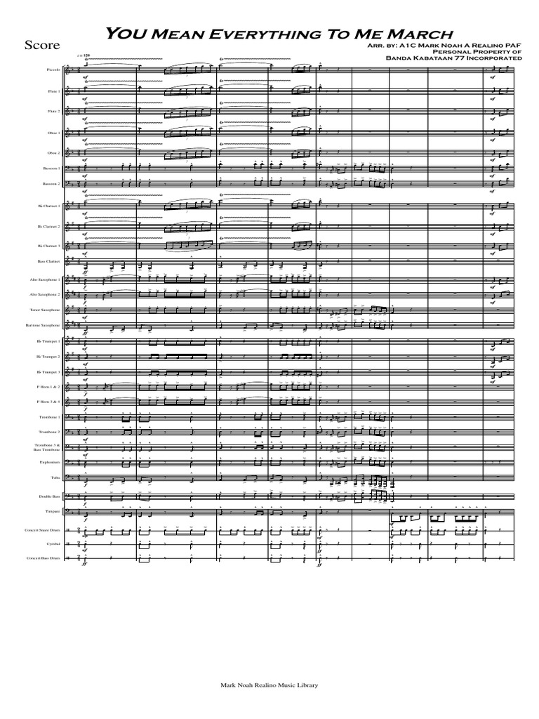 You Mean Everything To Me March-Score - and - Parts | PDF | Musical ...