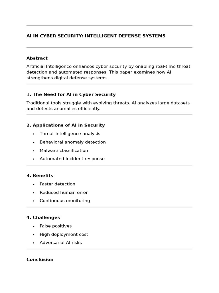 Ai in Cyber Security | PDF