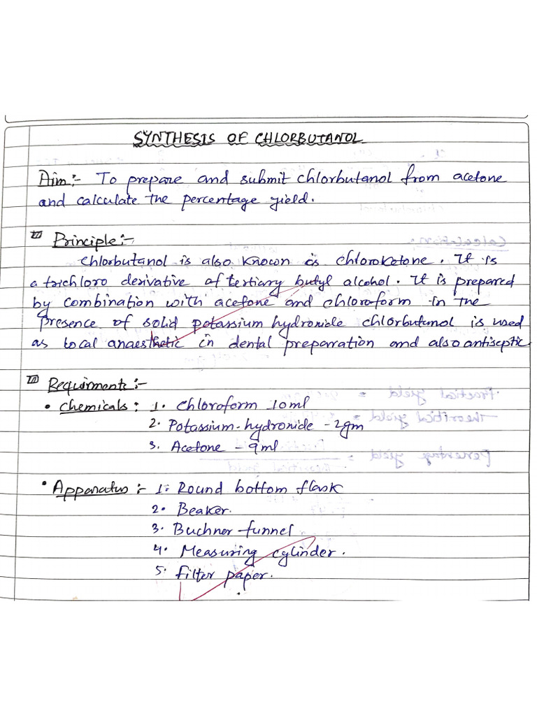 Synthesis of Chlorobutanol (Chloritone) | PDF