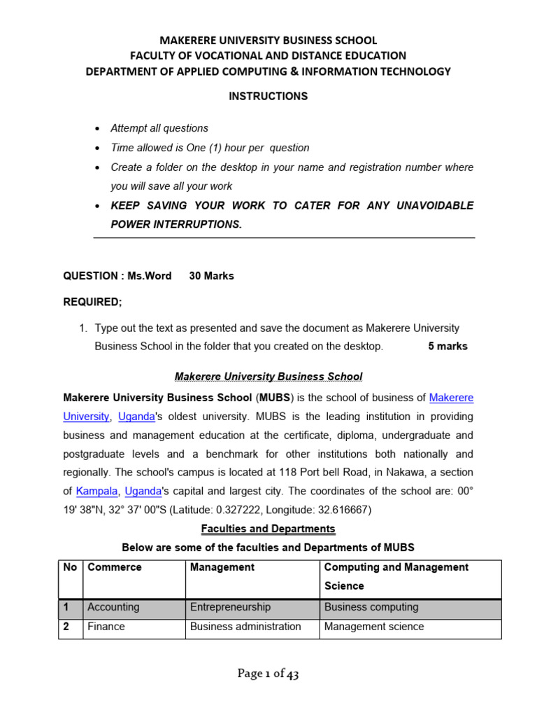 MS Word Practicals - 1 | PDF