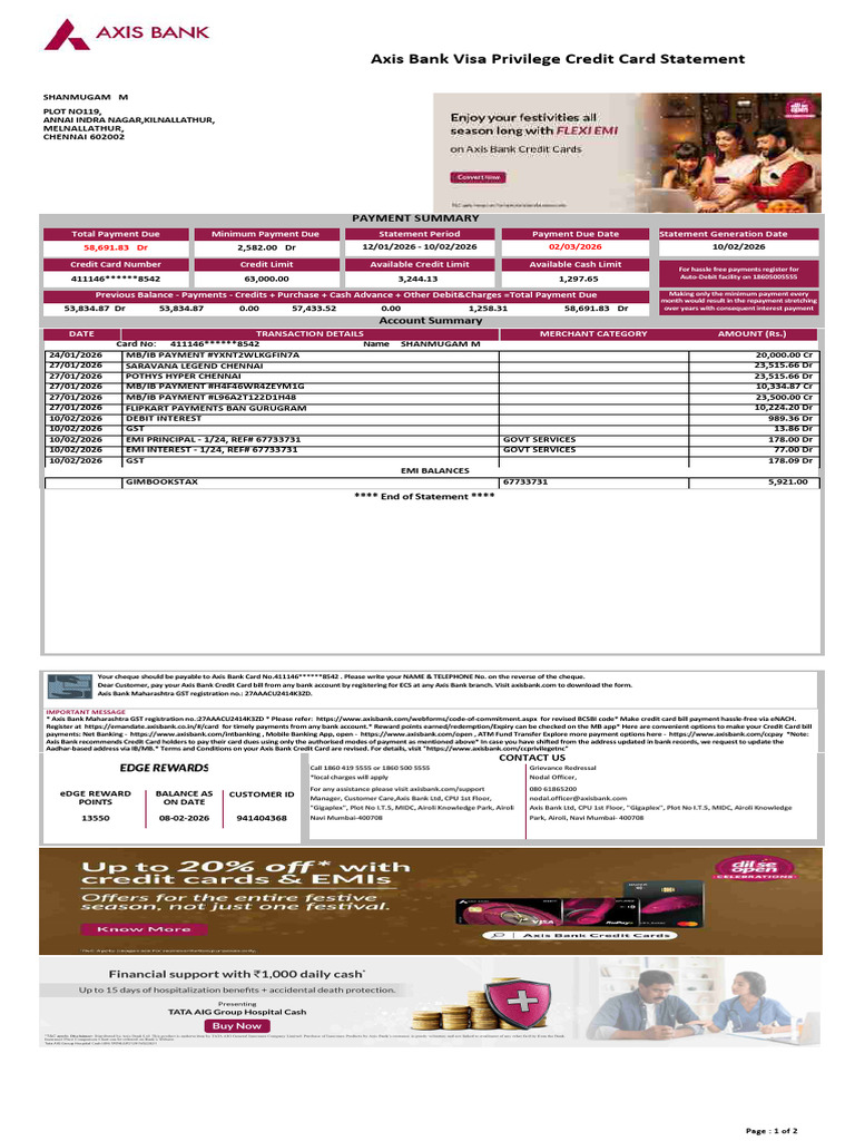 Credit Card Statement - Unlocked | PDF | Credit Card | Payments