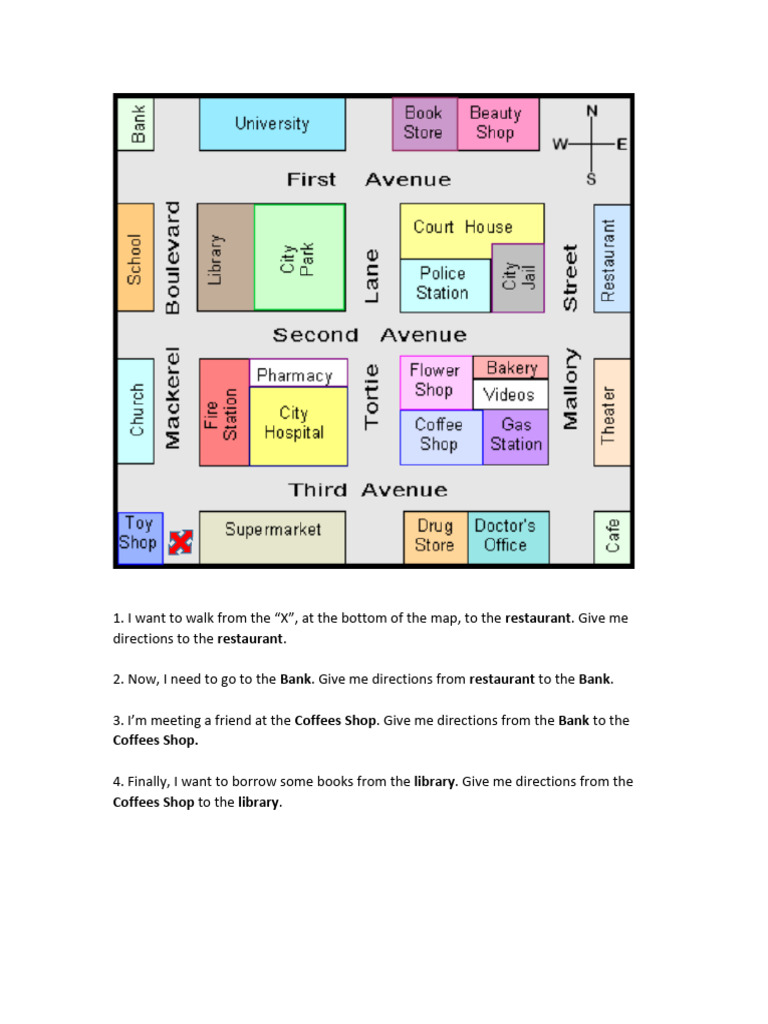 Map Practice With Phrases | PDF