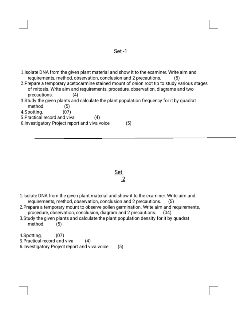 XII Biology Practical Exam | PDF