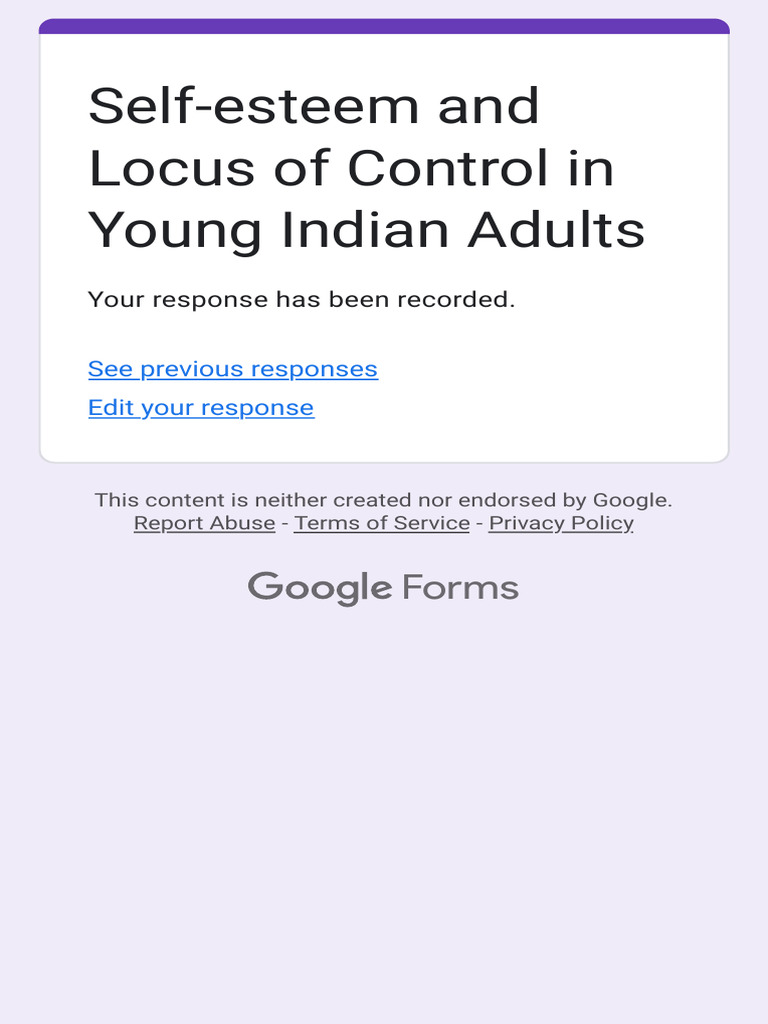 Self-Esteem and Locus of Control in Young Indian Adults | PDF