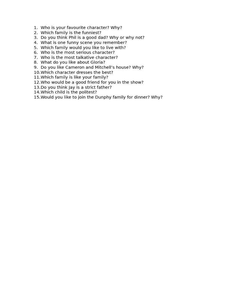 Modern Fam Questions | PDF