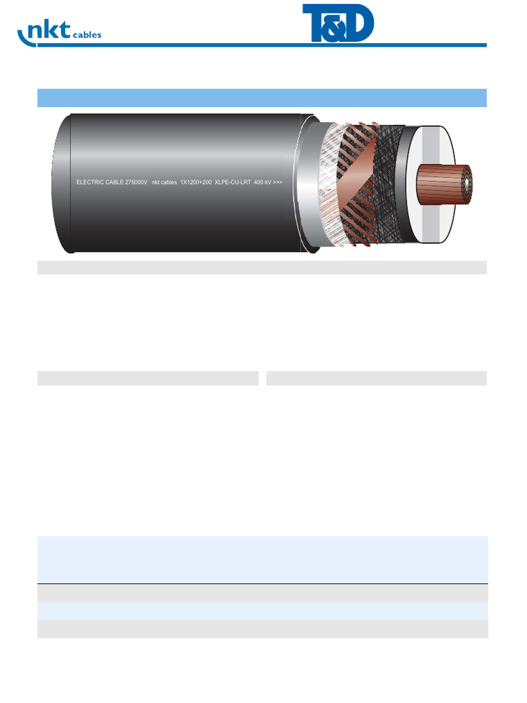 275kV Extra High Voltage Single Core Cable XLPE | PDF | Insulator ...