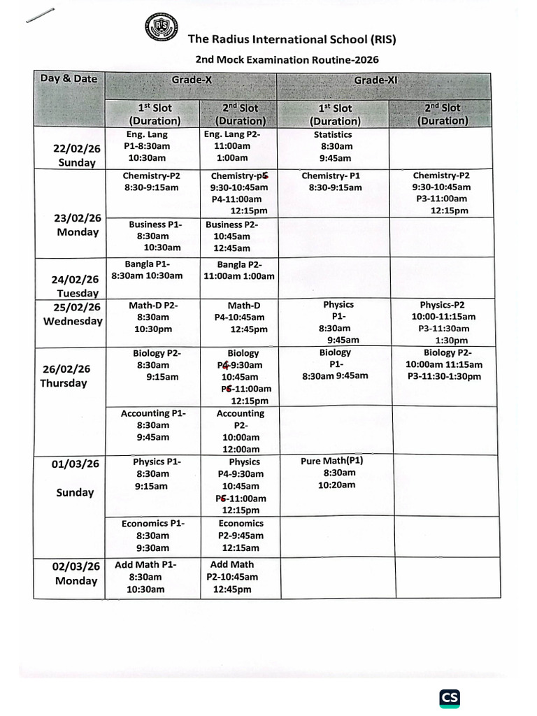 2nd Mock Exam Routine | PDF
