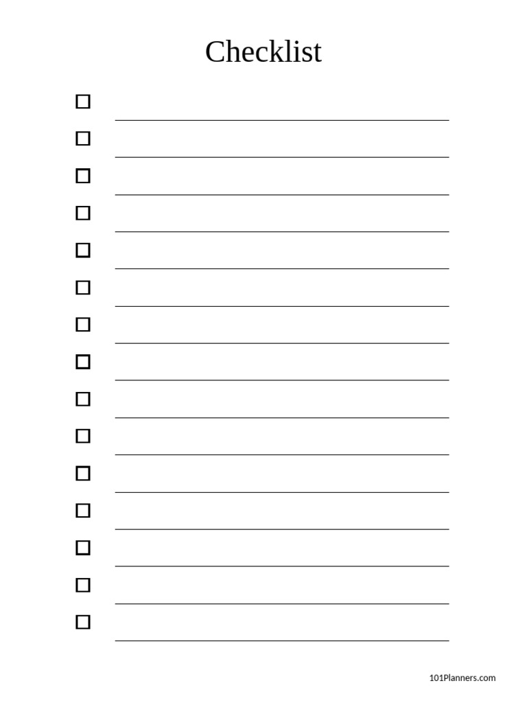 Checklist 15lines1 | PDF