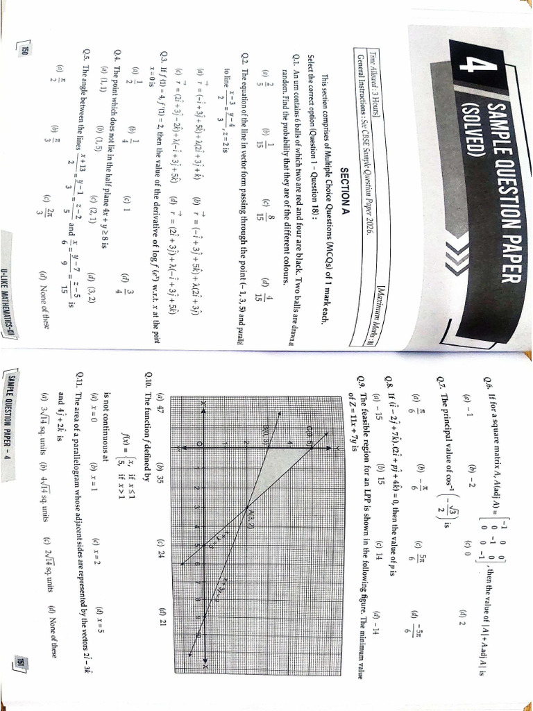 Sample Paper 4 With Solutions | PDF